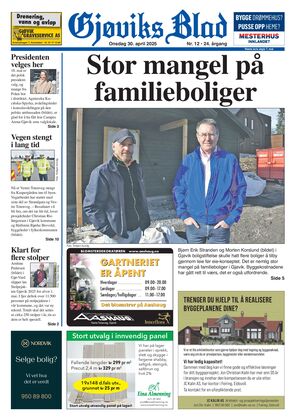 Forside Gjøviks Blad